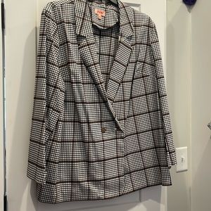 Plaid business suit jacket